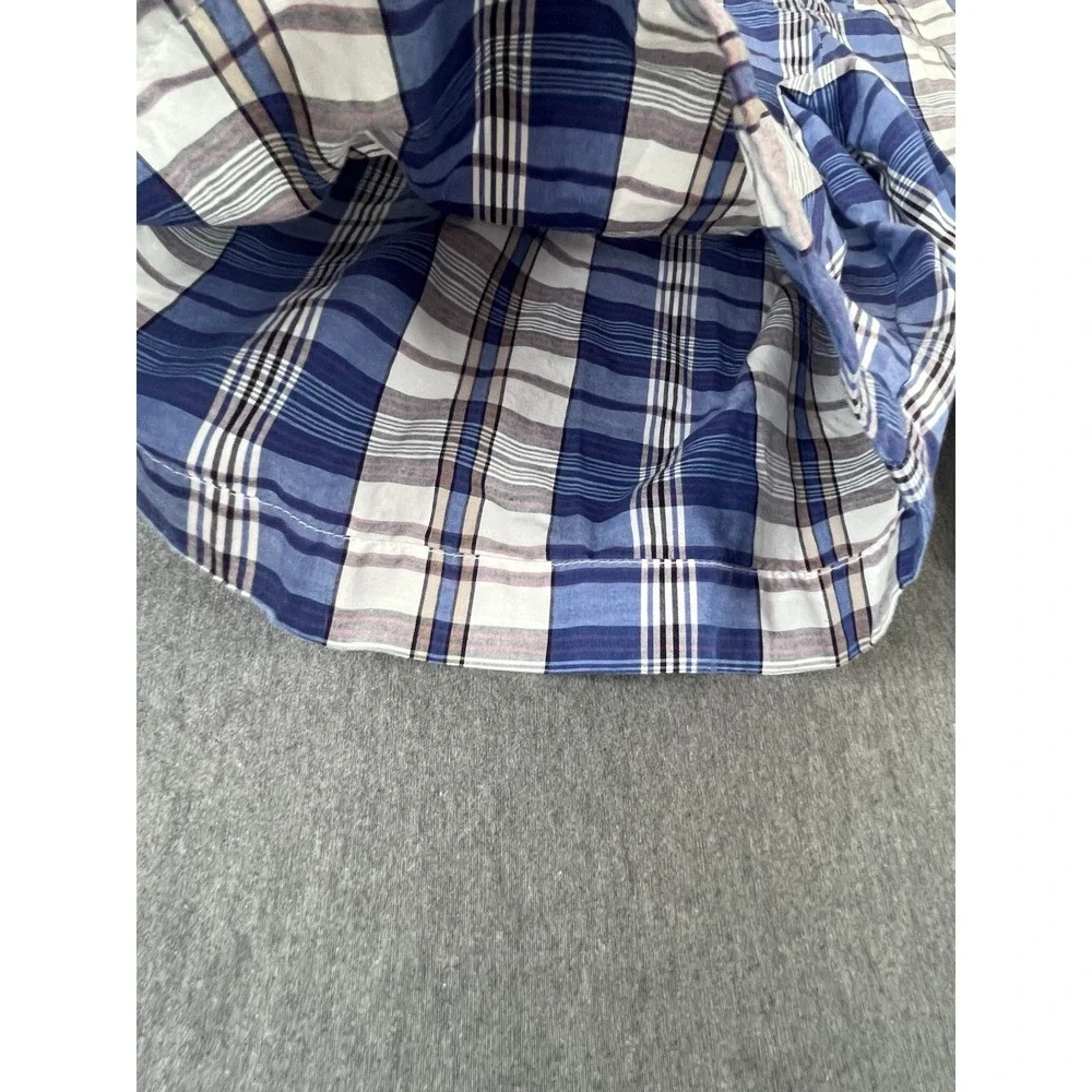 Banana Republic Mens Plaid Shorts Size 36 Cotton Blue Casual Flat Front
